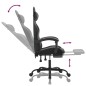 Sedia da Gaming Girevole Poggiapiedi Nero e Grigio Similpelle Sedia da Gaming Girevole Poggiapiedi Nero e Grigio Similpelle