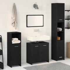 vidaXL Set di Mobili da Bagno in Rovere Nero in Legno Ingegnerizzato
