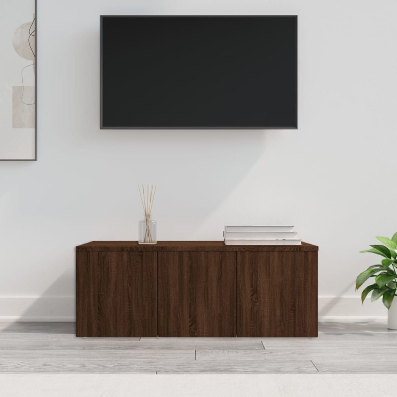 Mobile Porta TV Rovere Marrone 80x34x30 cm in Legno Multistrato Mobile Porta TV Rovere Marrone 80x34x30 cm in Legno Multistrato