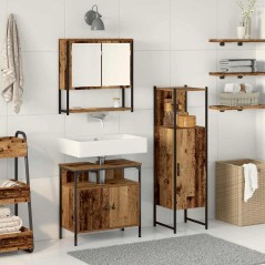 vidaXL Set di Mobili da Bagno 3 Pezzi Legno Antico