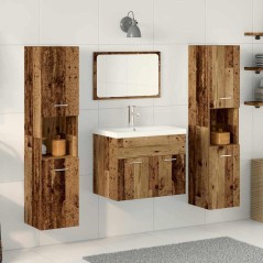 vidaXL Set Arredo Bagno 5 Pezzi Legno Invecchiato