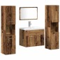 vidaXL Set Arredo Bagno 5 Pezzi Legno Invecchiato vidaXL Set Arredo Bagno 5 Pezzi Legno Invecchiato