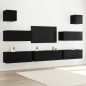 vidaXL Set di Mobili TV da 7 pezzi da Parete in Rovere Nero in Legno Ingegnerizzato vidaXL Set di Mobili TV da 7 pezzi da Parete in Rovere Nero in Legno Ingegnerizzato