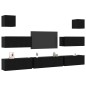 vidaXL Set di Mobili TV da 7 pezzi da Parete in Rovere Nero in Legno Ingegnerizzato vidaXL Set di Mobili TV da 7 pezzi da Parete in Rovere Nero in Legno Ingegnerizzato