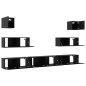 vidaXL Set di Mobili TV da 7 pezzi da Parete in Rovere Nero in Legno Ingegnerizzato vidaXL Set di Mobili TV da 7 pezzi da Parete in Rovere Nero in Legno Ingegnerizzato