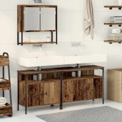 vidaXL Mobiletto per lavabo con lavello integrato in legno recuperato