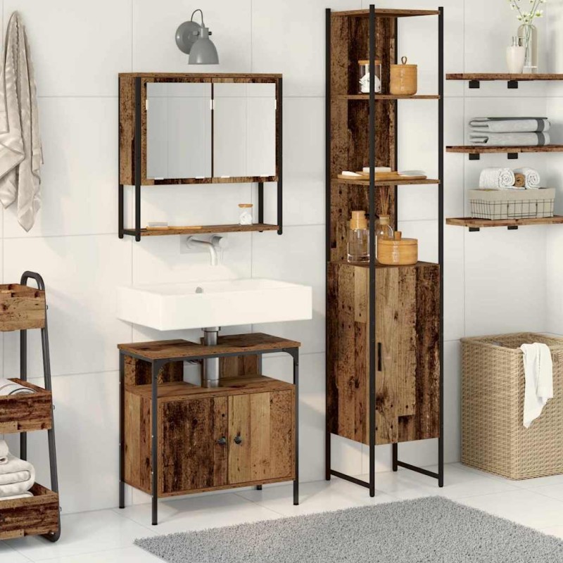 vidaXL Mobile per lavello vitaXL in legno dallo stile rustico