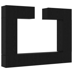 vidaXL Set di 8 Pezzi di Mobile TV – A Muro in Rovere Nero, Legno Ingegnerizzato