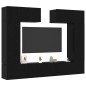 vidaXL Set di 8 Pezzi di Mobile TV – A Muro in Rovere Nero, Legno Ingegnerizzato vidaXL Set di 8 Pezzi di Mobile TV – A Muro in Rovere Nero, Legno Ingegnerizzato