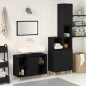 Set di Mobili da Bagno da 3 Pezzi vidaXL in Rovere Nero Legno Ingegnerizzato