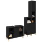 Set di Mobili da Bagno da 3 Pezzi vidaXL in Rovere Nero Legno Ingegnerizzato