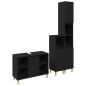 Set di Mobili da Bagno da 3 Pezzi vidaXL in Rovere Nero Legno Ingegnerizzato