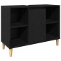 Set di Mobili da Bagno da 3 Pezzi vidaXL in Rovere Nero Legno Ingegnerizzato