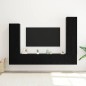 vidaXL Set di mobili per TV a muro in 4 pezzi in rovere nero e legno ingegnerizzato. vidaXL Set di mobili per TV a muro in 4 pezzi in rovere nero e legno ingegnerizzato.