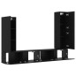 vidaXL Set di mobili per TV a muro in 4 pezzi in rovere nero e legno ingegnerizzato. vidaXL Set di mobili per TV a muro in 4 pezzi in rovere nero e legno ingegnerizzato.
