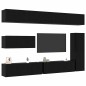 vidaXL Set di mobili TV 7 pezzi - da parete - legno ingegnerizzato effetto rovere nero