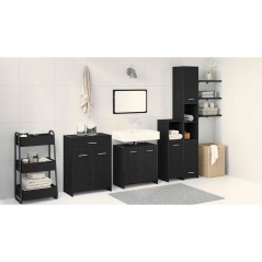 Set di Mobili per Bagno vidaXL 4 Pezzi Rovere Nero Legno ingegnerizzato