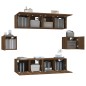 Set Mobili Porta TV 6 pz Rovere Marrone in Legno Multistrato Set Mobili Porta TV 6 pz Rovere Marrone in Legno Multistrato