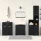 Set di Mobili per Bagno vidaXL 4 Pezzi Rovere Nero Legno ingegnerizzato