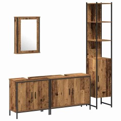 vidaXL Set di Mobili da Bagno in 4 Pezzi Legno Antico