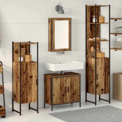 vidaXL Set di mobili da bagno 4 Pezzi Legno Antico Legno Ingegnerizzato