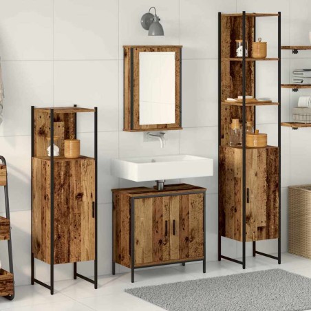 vidaXL Set di mobili da bagno 4 Pezzi Legno Antico Legno Ingegnerizzato