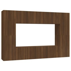 Set Mobili Porta TV 8pz Rovere Marrone in Legno Multistrato