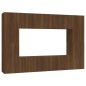 Set Mobili Porta TV 8pz Rovere Marrone in Legno Multistrato Set Mobili Porta TV 8pz Rovere Marrone in Legno Multistrato