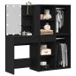 vidaXL Tavolo da trucco LED con 2 armadietti in rovere nero in legno ingegnerizzato