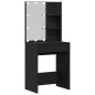 vidaXL Toeletta con LED e mobiletto in rovere nero vidaXL Toeletta con LED e mobiletto in rovere nero
