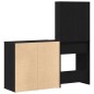 vidaXL Toeletta con LED e mobiletto in rovere nero vidaXL Toeletta con LED e mobiletto in rovere nero