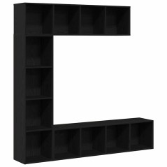vidaXL Librerie 3 pz Nero Rovere 36x30x143 cm Legno ingegnerizzato