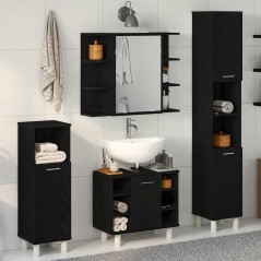 vidaXL Set di mobili per bagno 4 pezzi in legno ingegnerizzato rovere nero