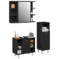 vidaXL Set di mobili da bagno 3 pezzi in legno ingegnerizzato con finitura rovere nero