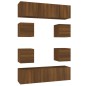 Set Mobili Porta TV 8pz Rovere Marrone in Legno Multistrato Set Mobili Porta TV 8pz Rovere Marrone in Legno Multistrato