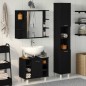 vidaXL Set di Mobili per Bagno 3 Pezzi Rovere Nero Legno Ingegnerizzato