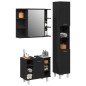 vidaXL Set di Mobili per Bagno 3 Pezzi Rovere Nero Legno Ingegnerizzato
