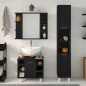 vidaXL Set di Mobili per Bagno 3 Pezzi Rovere Nero Legno Ingegnerizzato