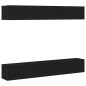 vidaXL Set di 4 Pezzi di Mobile TV - Montato a Muro in Rovere Nero vidaXL Set di 4 Pezzi di Mobile TV - Montato a Muro in Rovere Nero