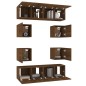 Set Mobili Porta TV 8pz Rovere Marrone in Legno Multistrato Set Mobili Porta TV 8pz Rovere Marrone in Legno Multistrato