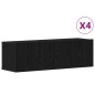 vidaXL Set di 4 Pezzi di Mobile TV - Montato a Muro in Rovere Nero vidaXL Set di 4 Pezzi di Mobile TV - Montato a Muro in Rovere Nero