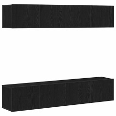 vidaXL Set di mobili per TV a parete in 4 pezzi di rovere nero