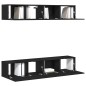 vidaXL Set di mobili per TV a parete in 4 pezzi di rovere nero vidaXL Set di mobili per TV a parete in 4 pezzi di rovere nero