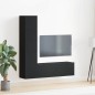 vidaXL Set di unità TV a muro in 3 pezzi di , in legno ingegnerizzato nero vidaXL Set di unità TV a muro in 3 pezzi di , in legno ingegnerizzato nero