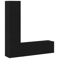 vidaXL Set di unità TV a muro in 3 pezzi di , in legno ingegnerizzato nero