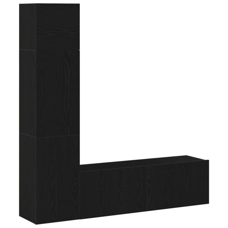 vidaXL Set di unità TV a muro in 3 pezzi di , in legno ingegnerizzato nero