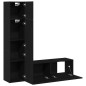vidaXL Set di unità TV a muro in 3 pezzi di , in legno ingegnerizzato nero vidaXL Set di unità TV a muro in 3 pezzi di , in legno ingegnerizzato nero