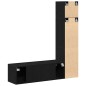 vidaXL Set di unità TV a muro in 3 pezzi di , in legno ingegnerizzato nero vidaXL Set di unità TV a muro in 3 pezzi di , in legno ingegnerizzato nero