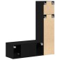 vidaXL Set di mobili per TV a 3 pezzi in legno ingegnerizzato, colore nero. vidaXL Set di mobili per TV a 3 pezzi in legno ingegnerizzato, colore nero.