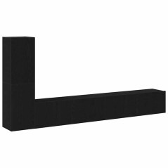 vidaXL Set di mensole per TV in legno ingegnerizzato rovere nero